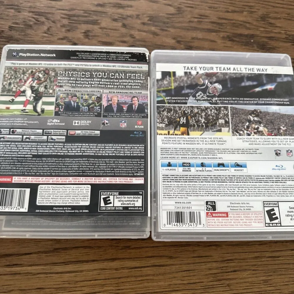 Madden NFL Ea Sports 13 & 17 Seasons Sony PlayStation PS3
